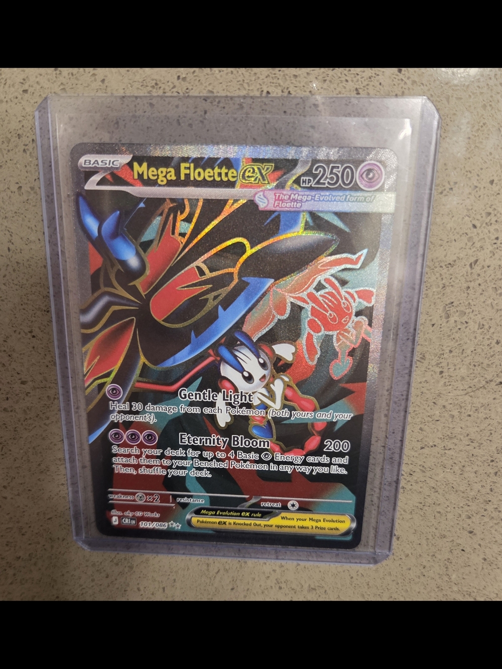 2026 Pokémon Mega Floette EX Holo Secret Rare Choas Rising 101/086 HP 250